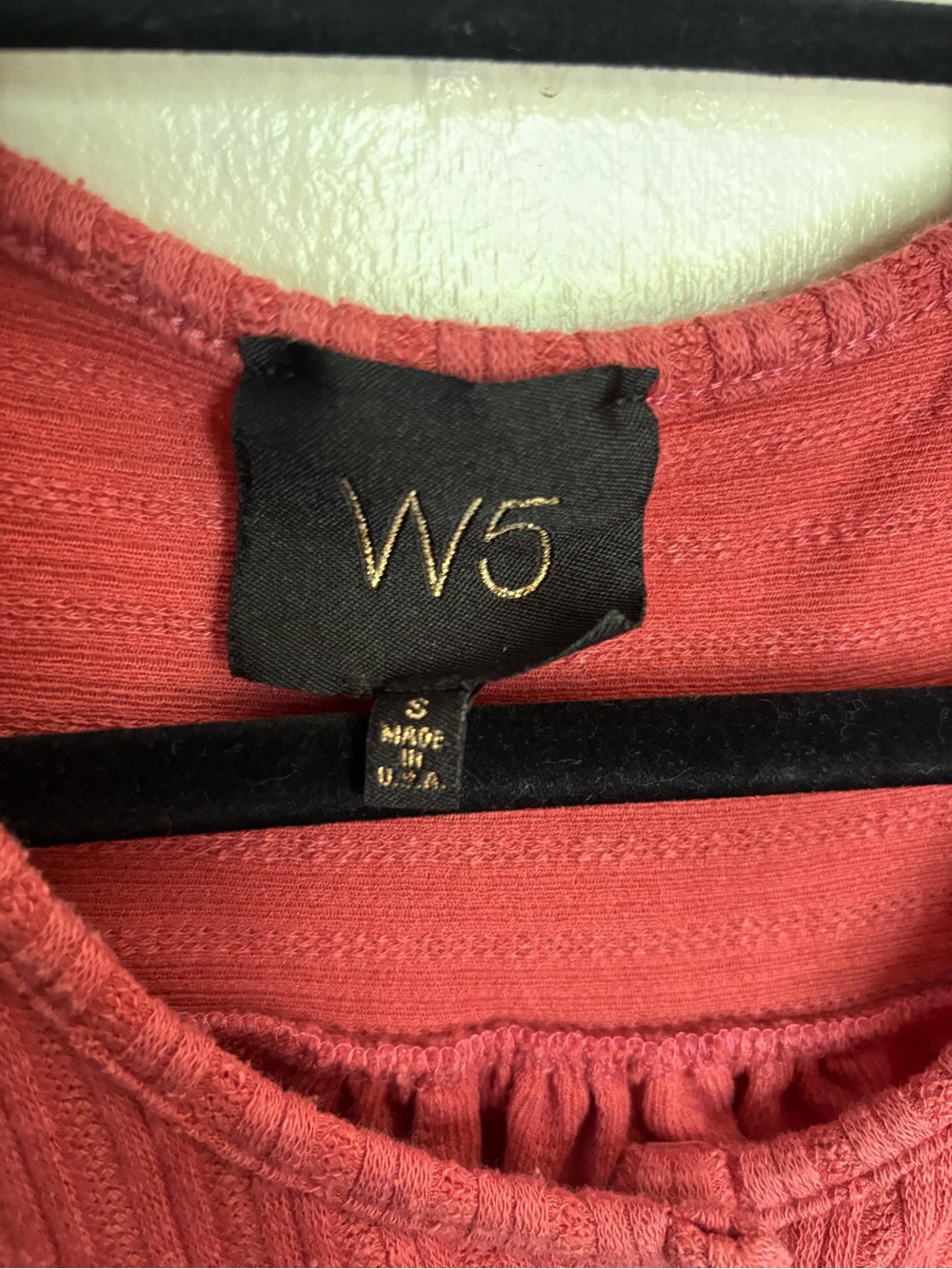 W5 Coral Ribbed Button-Front Tank - Picture 3 of 3